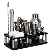 CG1215 16PCS 304 Ensemble Shaker à Cocktail En Acier Inoxydable Boisson Fabrication Outil Kit Cadeau D