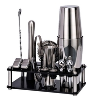 CG1215 16PCS 304 Ensemble Shaker à Cocktail En Acier Inoxydable Boisson Fabrication Outil Kit Cadeau D