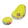 Chaise de canapé gonflable et repose-pieds portable avec motifs de graffitis Canapé paresseux profilé avec ottoman Blow up,  flocage épaissi,  canapé de loisirs,  couleurs macaron,  intérieur,  extérieur,  maison