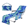 Chaise Longue Chaise De Piscine Couverture De Chaise De Plage Serviette De Couverture Avec Poches De Rangement Latérales Tie-dye