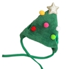 Chapeau de Noël vert pour animaux de compagnie avec des boules colorées Grande casquette de père Noël réglable Accessoires de tête de décoration pour animaux de compagnie mignons pour chiens Chats Chiot Chatons