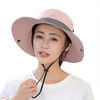 Chapeau de pêche pour femmes hommes maille en plein air été chapeau de protection UV à large bord casquette pliable avec trou de queue de cheval
