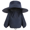 Chapeau de soleil à large bord avec rabat de cou détachable et couvre-visage hommes femmes casquette de pêche chapeau de voyage en plein air