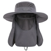 Chapeau de soleil à large bord avec rabat de cou détachable et couvre-visage hommes femmes casquette de pêche chapeau de voyage en plein air