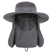 Chapeau de soleil à large bord avec rabat de cou détachable et couvre-visage hommes femmes casquette de pêche chapeau de voyage en plein air