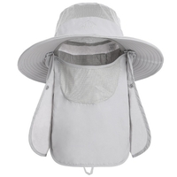 Chapeau de soleil à large bord avec rabat de cou détachable et couvre-visage hommes femmes casquette de pêche chapeau de voyage en plein air