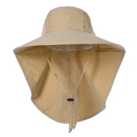 Chapeau de soleil à large bord pour femmes avec rabat de cou pour les voyages,  le camping,  la randonnée,  la navigation de plaisance,  la pêche