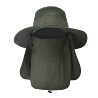 Chapeau de soleil Protection UV à large bord couvre-visage à rabat capuchon multifonctionnel pour la randonnée sur la plage de pêche