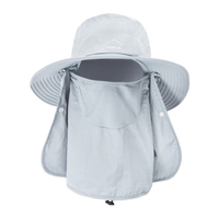 Chapeau de soleil Protection UV à large bord couvre-visage à rabat capuchon multifonctionnel pour la randonnée sur la plage de pêche