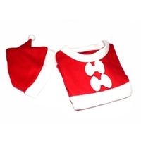 Chapeau et Robe de Noël Mignon Souple de Haute Qualité Rouge et Blanc pour les Petites Filles Costume pour la Performance au Jour de Noël
