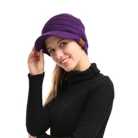 Chapeau femme épaisse tricoté doux chaud hiver femme