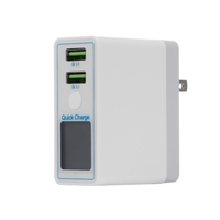 Charge Rapide 2 Ports USB Mobile Téléphone Tête Du Chargeur Affichage Numérique Intelligent Universel Double Trous QC3.0 Charge Rapide UK Plug