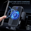 Chargement sans fil Support de ventilation de voiture Chargeur de voiture sans fil Support de prise automatique Support de téléphone de charge intelligent Charge rapide Compatible avec tous les téléphones équipés de charge sans fil Qi
