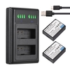 Chargeur de batterie LP-E10 2 emplacements avec indicateurs LED + 2 piles LP-E10 7.4V 2200mAh avec câble de charge USB de remplacement pour Canon 1100D 1200D 1300D Rebel T3 T5 KISS X50 X70