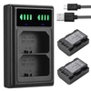 Chargeur de batterie NP-FZ100 avec indicateurs LED + 2pcs NP-FZ100 Batteries 7, 2 V 2280mAh avec câble de charge USB pour Sony A9/ A7R III/ A7 III/ A6600