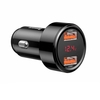 Chargeur de voiture Baseus 45W Chargeur de voiture 6A USB C avec technologie de charge rapide et double ports PD & QC 4.0 3.0 Adaptateur de voiture compatible PPS avec iPhone/téléphone/tablette Android ou autre périphérique USB