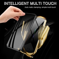 Chargeur de voiture Intelligent Auto-Sensing Clamping Charge rapide Rotation à 360 degrés Support de montage de voiture de ventilation,  Chargeur rapide sans fil 15W