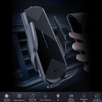 Chargeur de voiture Intelligent Auto-Sensing Clamping Charge rapide Rotation à 360 degrés Support de montage de voiture de ventilation,  Chargeur rapide sans fil 15W