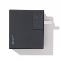 Chargeur de voyage Portable SOLOVE W2 pliant universel US EU UK adaptateur de prise 5000mAh batterie externe Double sortie USB 100-240V