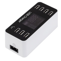 Chargeur intelligent USB multifonctions A9 Écran LCD 7 ports USB 1 port de type C AC100-240V