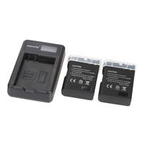 Chargeur portable LED avec Batteries de Lithium Li-ion Rechargeable EN-EL14 2pcs 1200mAh pour Nikon D3100 D3200 D3300 D5100 D5200 D5300 D5500 Coolpix P7000 P7100 P7700 P7800 DSLR caméras caméscope