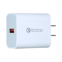 Chargeur rapide 18W QC3.0 Adaptateur secteur portable avec un seul port QC3.0 Multi-protection Large compatibilité Prise américaine blanche
