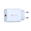 Chargeur rapide 18W QC3.0 Adaptateur secteur portable avec un seul port QC3.0 Multi-protection Large compatibilité Prise UE blanche