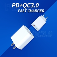 Chargeur rapide 18W Tête de charge portable Type-C + USB avec ports PD + QC3.0 Multi-protection Large compatibilité Prise US