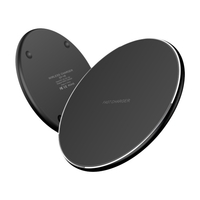 Chargeur sans fil 10 W pour téléphones iOS/Android Tapis de charge rapide Multi Protection Distance de détection 3 ~ 8 mm Charge à travers le boîtier,  Noir