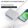 Chargeur USB multiple 65 W 5 ports avec écran LCD PD 20 W + QC3.0 Chargeur USB multiport pour écouteurs de tablette pour téléphones intelligents et plus