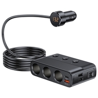 Chargeurs de voiture 128 W PD + QC3.0 Adaptateur de charge rapide Splitter 12-24 V avec 4 ports USB