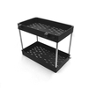 Chariot de rangement à roulettes utilitaire à 2 niveaux chariot de rangement peu encombrant avec roue pour salle de bain cuisine salon bureau buanderie