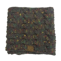Écharpe en tricot côtelé épais et chaud en laine d
