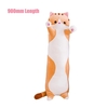 Chat mignon de bande dessinée en forme de poupée jouet en peluche jouet dormant cadeau décoratif oreiller à long jet