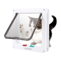 Chatière Chatière Verrouillable à 4 Voies pour Portes Intérieures et Extérieures Chatière Intérieure pour Animaux de Compagnie Portes pour Chat Installation Facile