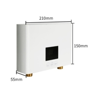 Chauffe-Eau Instantané 3KW Mini Chauffe-Eau Électrique Sans Réservoir Mural avec Affichage LED Réglage de la Température à 3 Niveaux Télécommande pour Maison Cuisine Salle de Bains