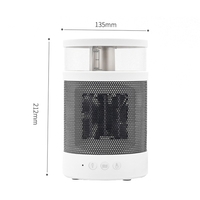 Chauffe-espace et humidificateur intelligent 3-en-1 Veilleuse Humidificateur de chauffage à air haute puissance Chauffage en céramique Chauffage à ions négatifs Brouillard chaud Prise US