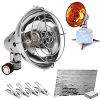 Chauffe-gaz portable avec couverture plus chaude et 4 Clips