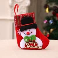 Chaussettes de décoration de Noël Chaussette de père Noël Chaussette de bonhomme de neige Arbres de Noël Ornements suspendus Cadeau de bas de Noël