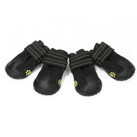 Chaussures de chien Bottes Chaussures imperméables pour chiens avec sangle réfléchissante Semelle antidérapante robuste Protecteurs de patte pour animaux de compagnie 4 PCS
