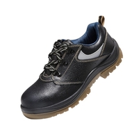 Chaussures de travail à embout en acier pour hommes Chaussures de sécurité respirantes en cuir de vachette Semelle épaisse antidérapante Intégré avec des bottes de travail pour homme en acier pour la décoration d