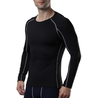Chemise de sport pour hommes Couche de base élastique à séchage rapide O-Neck T-shirt d
