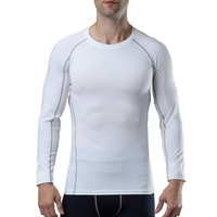 Chemise de sport pour hommes Couche de base élastique à séchage rapide O-Neck T-shirt d