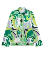 Chemise imprimée à manches longues pour femmes Chemises décontractées de plage de vacances boutonnées