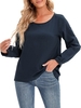 Chemisier ample pour femmes,  grande taille,  manches longues,  chemises solides vintage pour se prélasser,  vacances