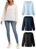 Chemisier ample pour femmes,  grande taille,  manches longues,  chemises solides vintage pour se prélasser,  vacances