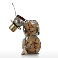 Christmas Snowman Cork Container Metal Handcrafts Décoration d