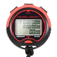 Chronomètre numérique professionnel Minuterie étanche numérique LCD de poche Chronographe Compteur de sport avec sangle pour la natation,  la course à pied,  l