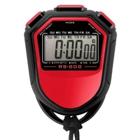 Chronomètre étanche numérique LCD de poche minuterie chronographe compteur de sport avec sangle pour la natation course entraînement de football