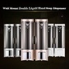 CHUANGDIAN main Manuel distributeur de savon Support mural Double Liquid Shampoo Gel douche Distributeur pour Cleanser Washroom Distributeur de lotion pour salle de bains toilettes Hôtel 200mlx2
